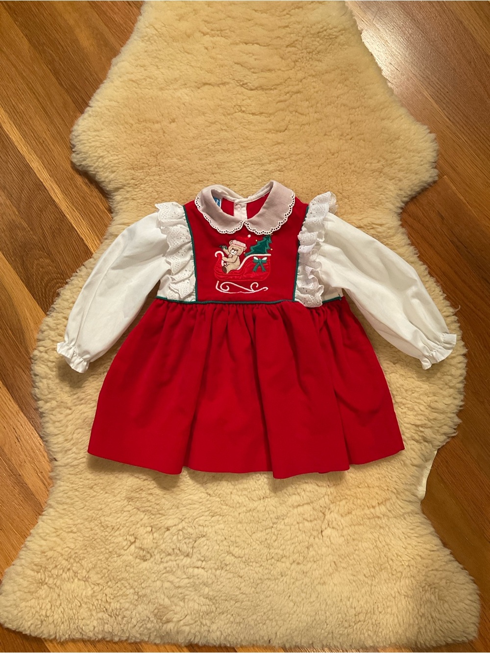 Vintage Toddle Tyke red and white Christmas holiday dress